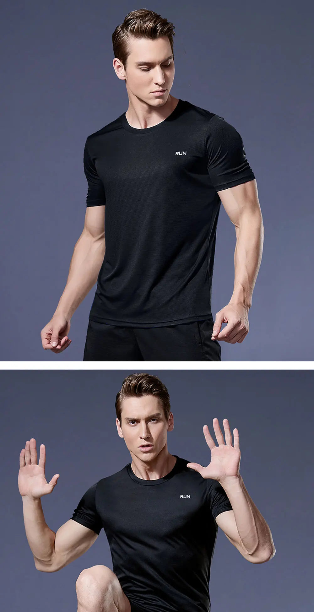 Sport Shirt  2024 Summer New 100% Polyester White Solid T Shirt Men Causal O-neck Basic T-shirt Male High Quality Running Tops