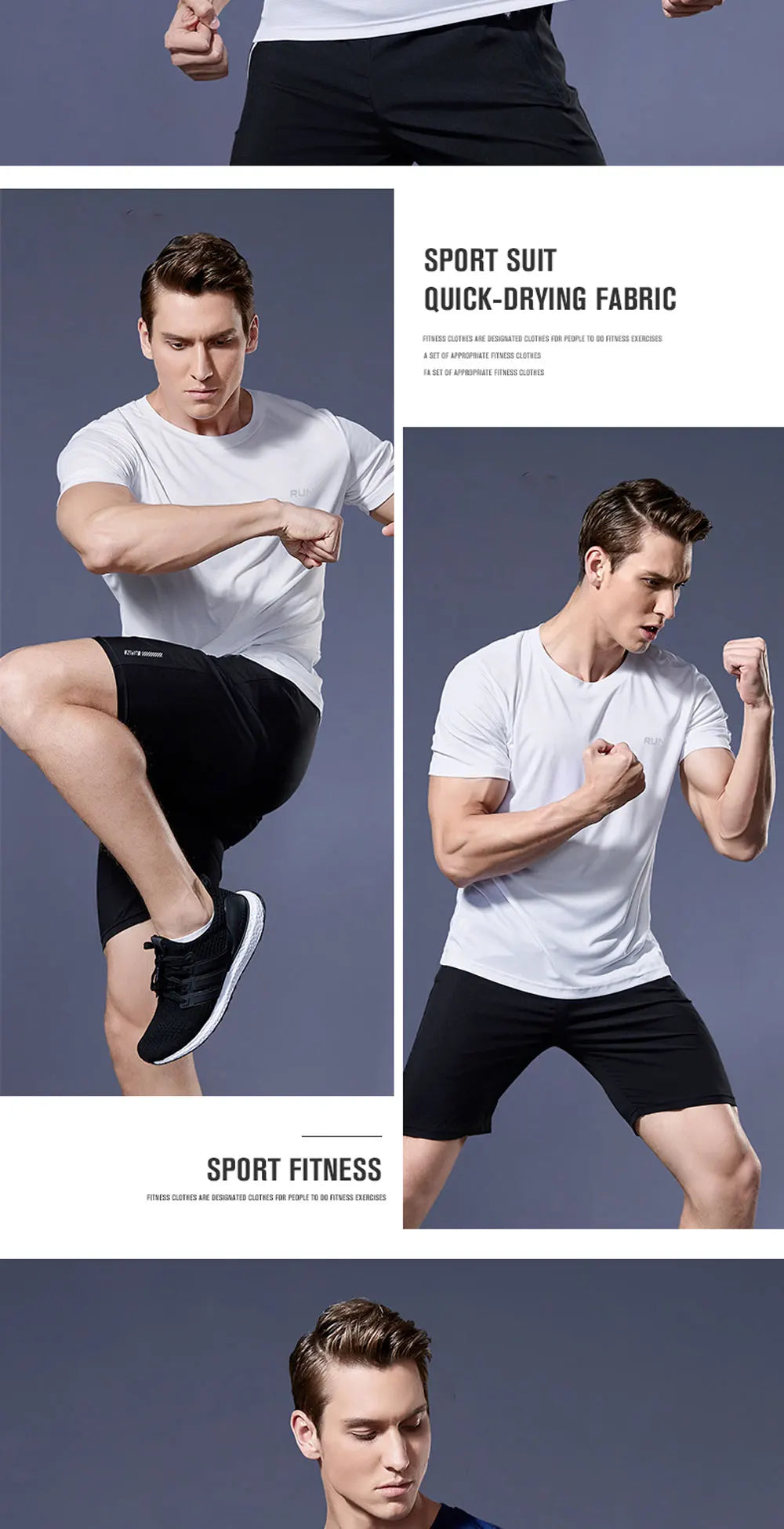 Sport Shirt  2024 Summer New 100% Polyester White Solid T Shirt Men Causal O-neck Basic T-shirt Male High Quality Running Tops
