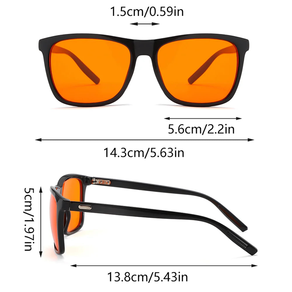 Classic Orange Lens Blue Light Blocking Glasses Men Square Computer Night Vision Women Eyeglasses Cut Filter Screen
