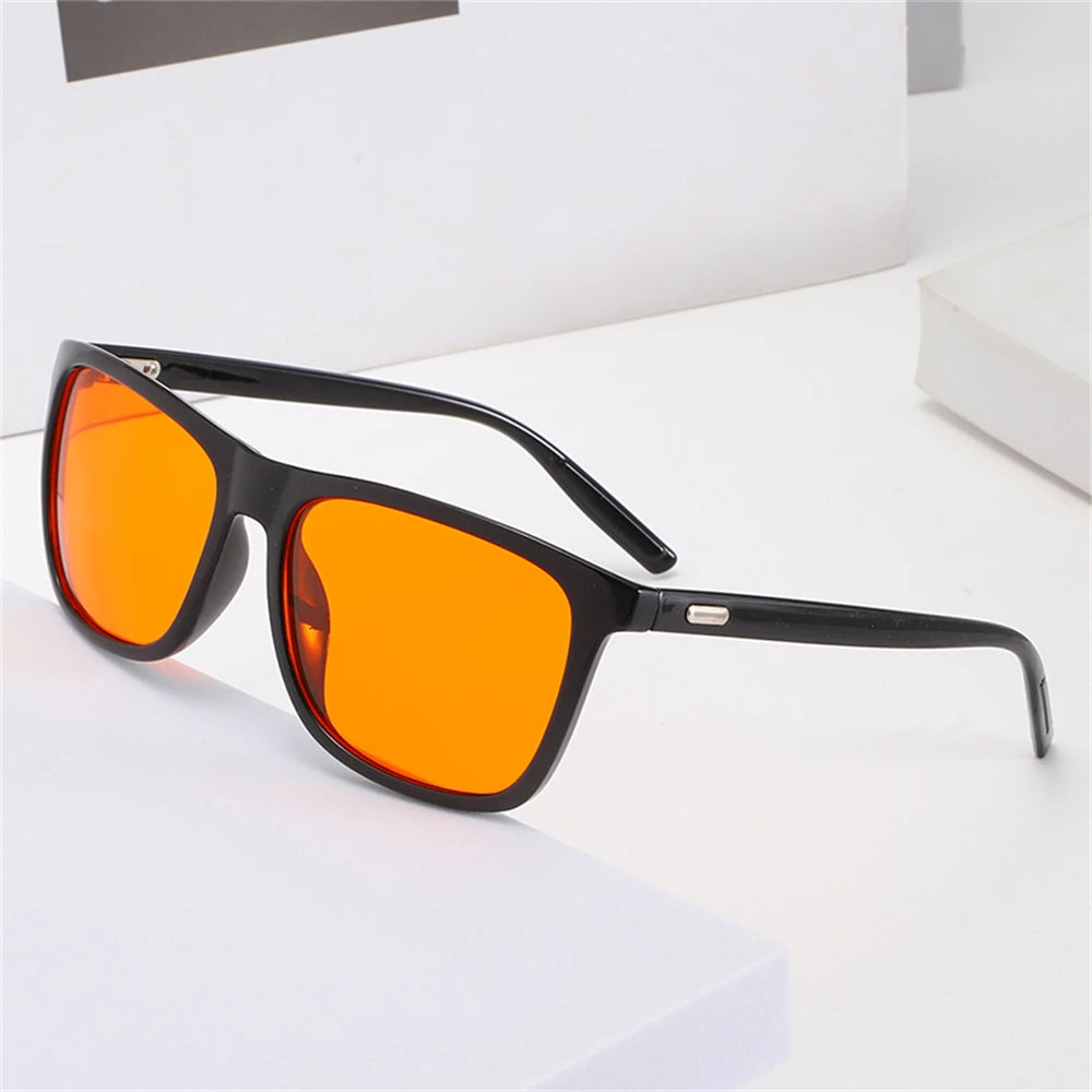 Classic Orange Lens Blue Light Blocking Glasses Men Square Computer Night Vision Women Eyeglasses Cut Filter Screen