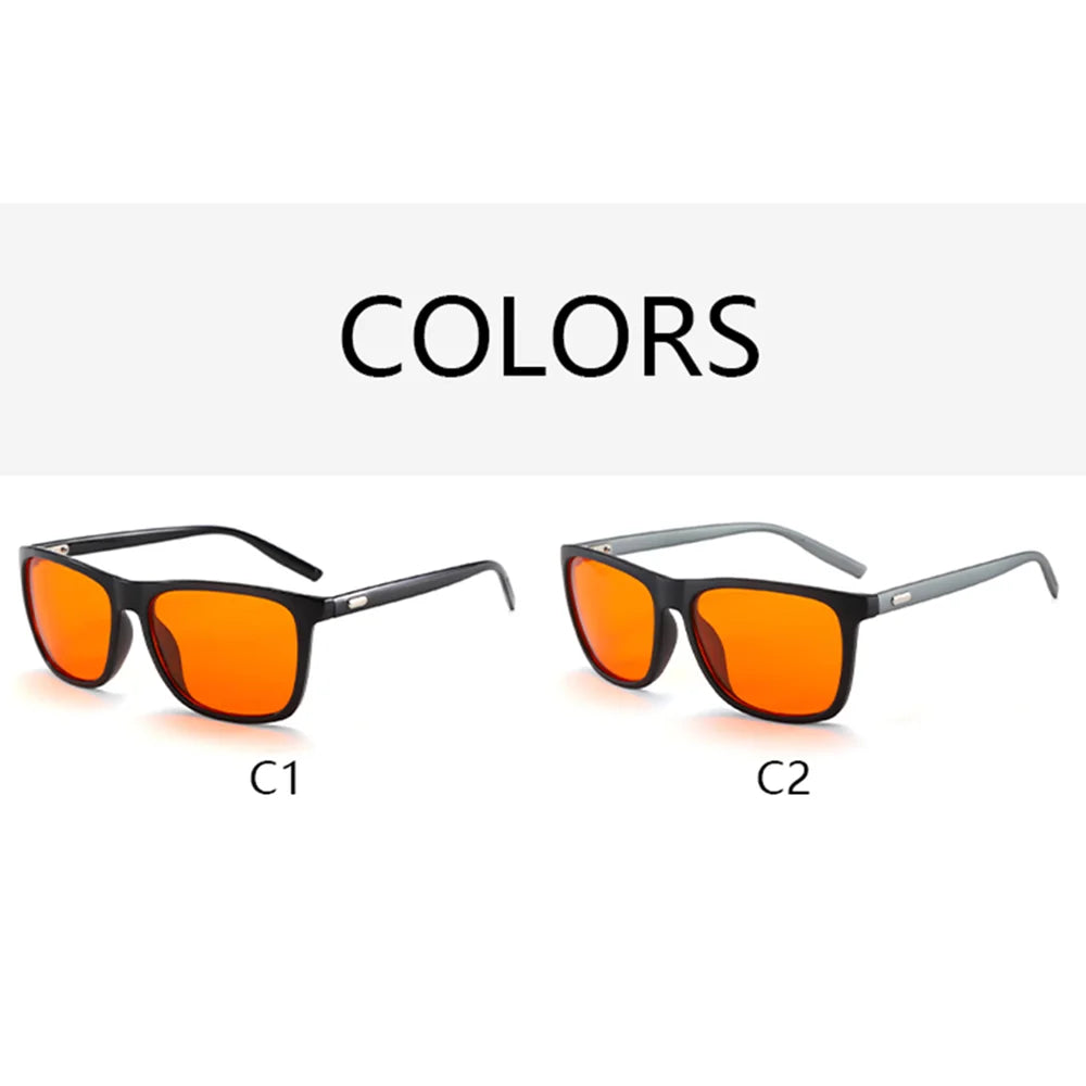 Classic Orange Lens Blue Light Blocking Glasses Men Square Computer Night Vision Women Eyeglasses Cut Filter Screen