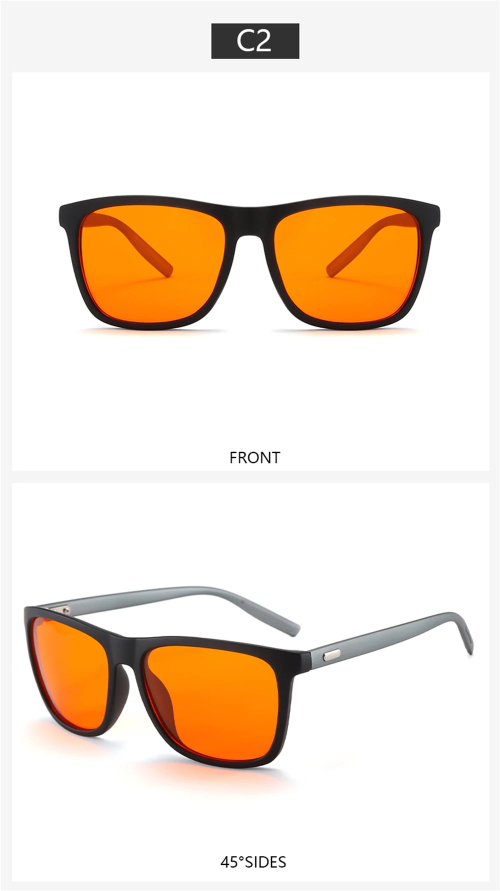 Classic Orange Lens Blue Light Blocking Glasses Men Square Computer Night Vision Women Eyeglasses Cut Filter Screen