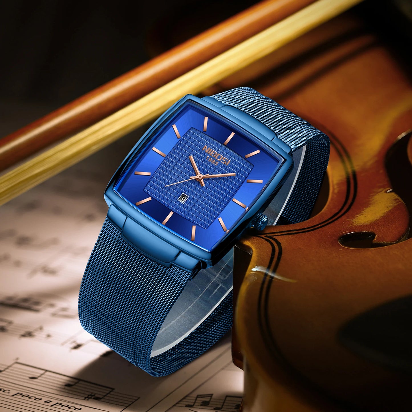 Fashion NIBOSI Watches Men Stainless Steel Band Quartz Sport Watch Ultra Auto Date Waterproof Casual Watch Relogio Masculino