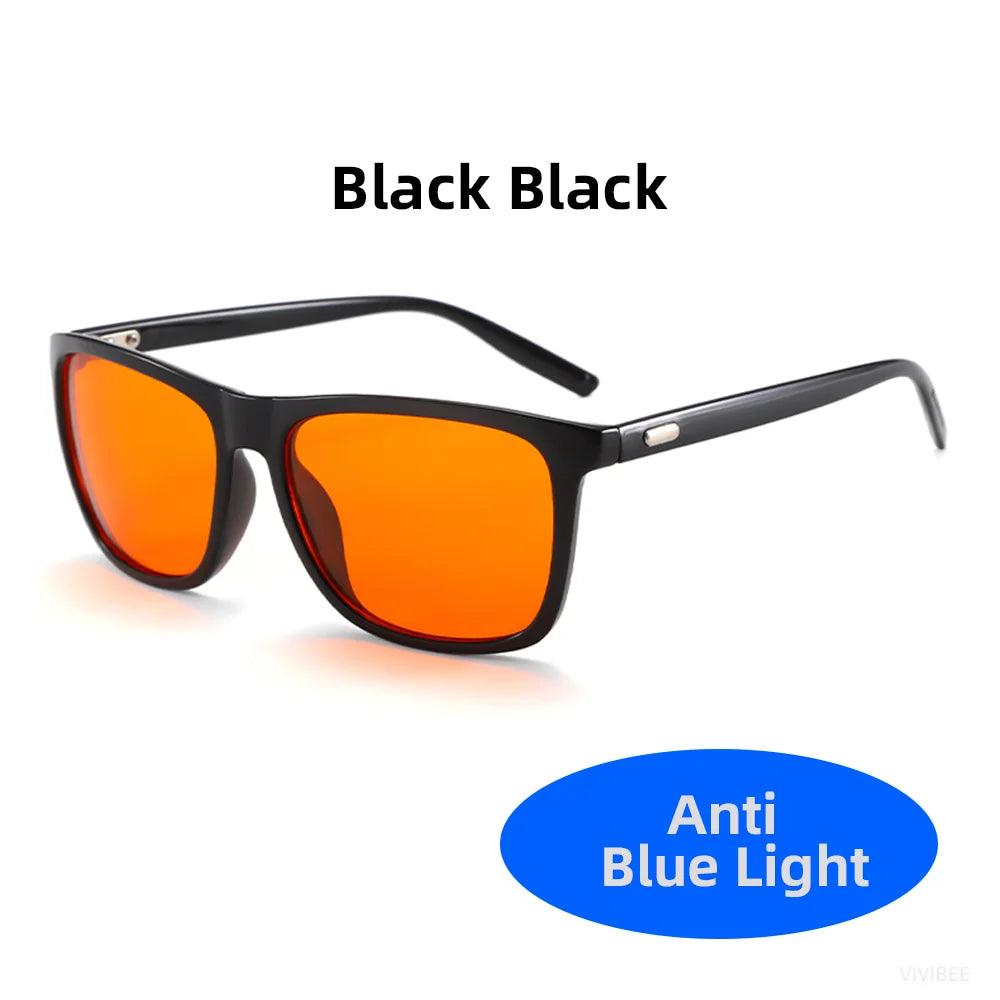 Classic Orange Lens Blue Light Blocking Glasses Men Square Computer Night Vision Women Eyeglasses Cut Filter Screen
