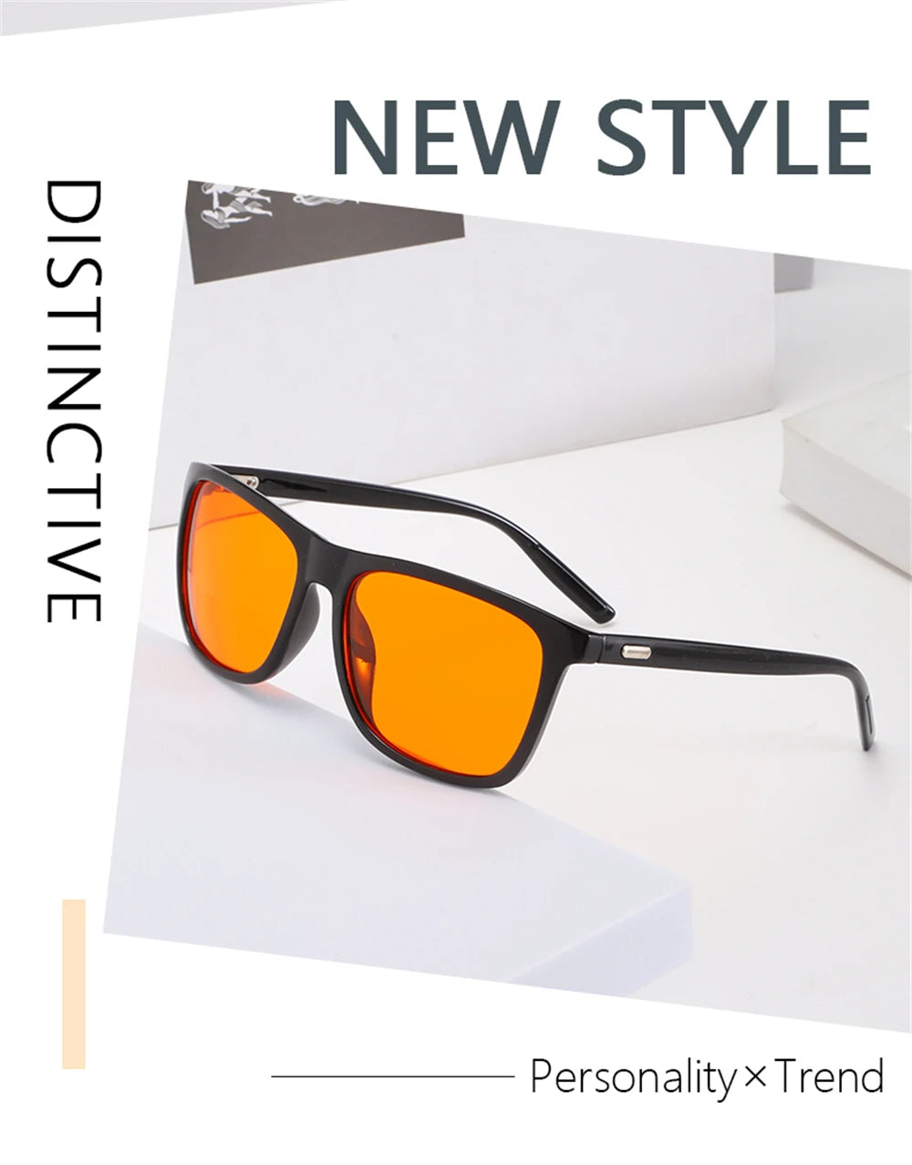 Classic Orange Lens Blue Light Blocking Glasses Men Square Computer Night Vision Women Eyeglasses Cut Filter Screen