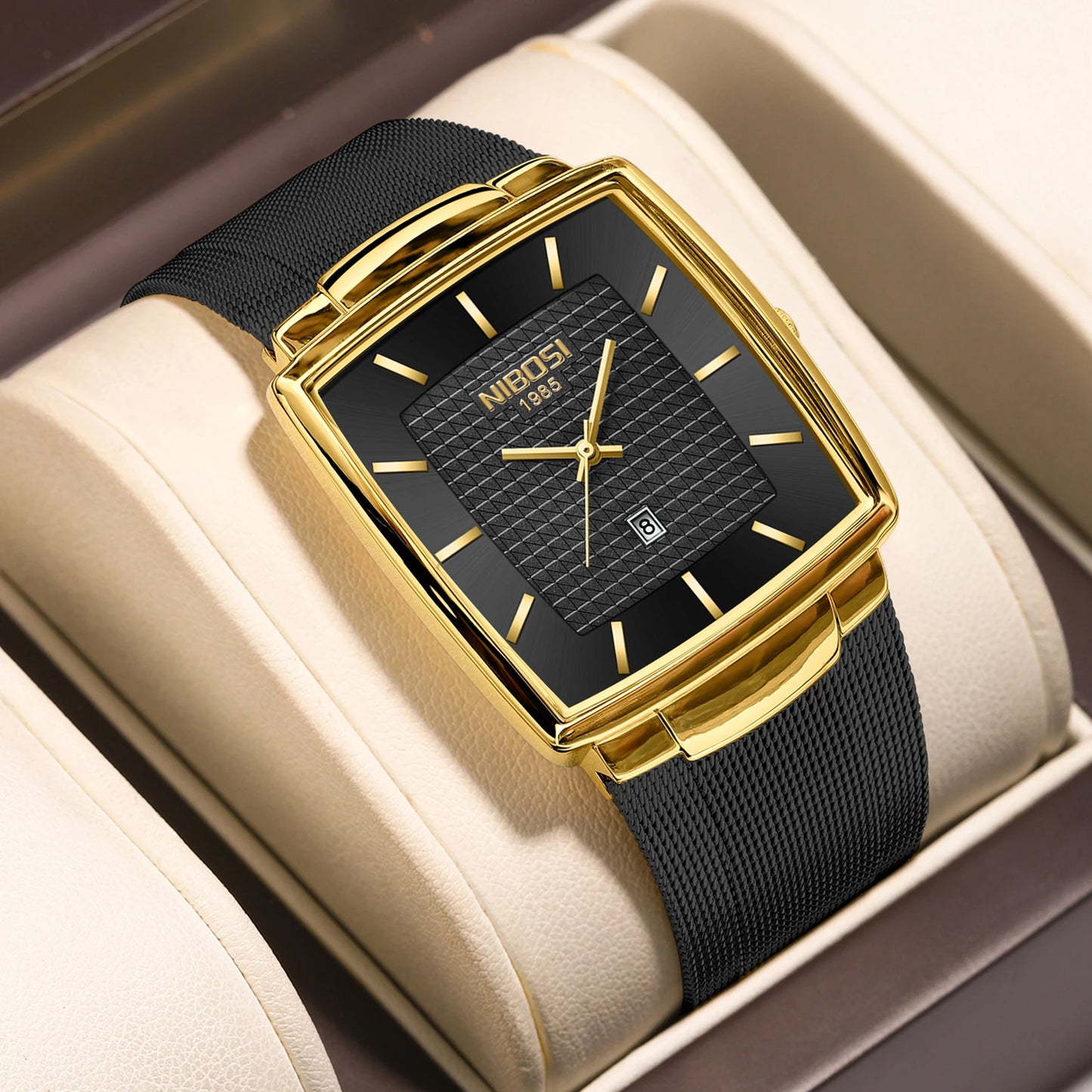 Fashion NIBOSI Watches Men Stainless Steel Band Quartz Sport Watch Ultra Auto Date Waterproof Casual Watch Relogio Masculino