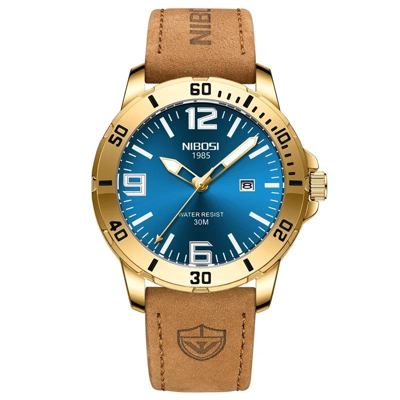 Fashion NIBOSI Watches Men Stainless Steel Band Quartz Sport Watch Ultra Auto Date Waterproof Casual Watch Relogio Masculino