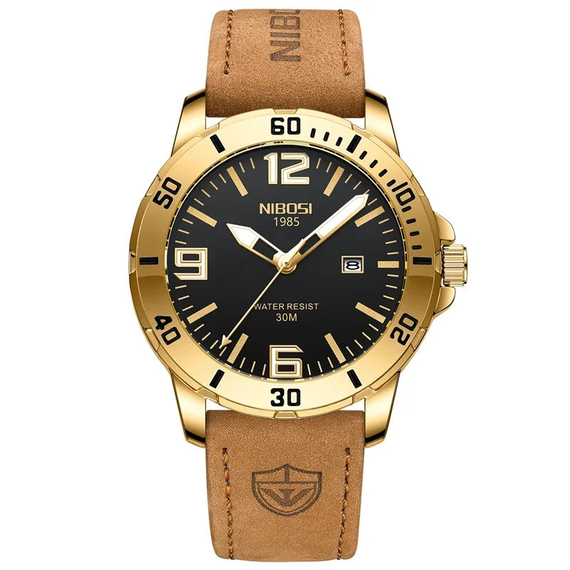 Fashion NIBOSI Watches Men Stainless Steel Band Quartz Sport Watch Ultra Auto Date Waterproof Casual Watch Relogio Masculino