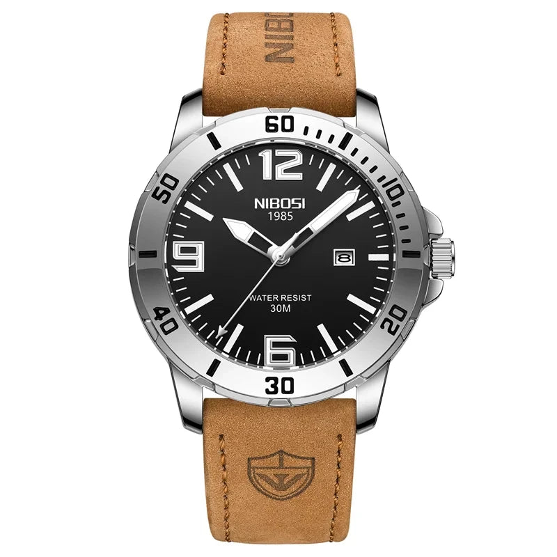Fashion NIBOSI Watches Men Stainless Steel Band Quartz Sport Watch Ultra Auto Date Waterproof Casual Watch Relogio Masculino