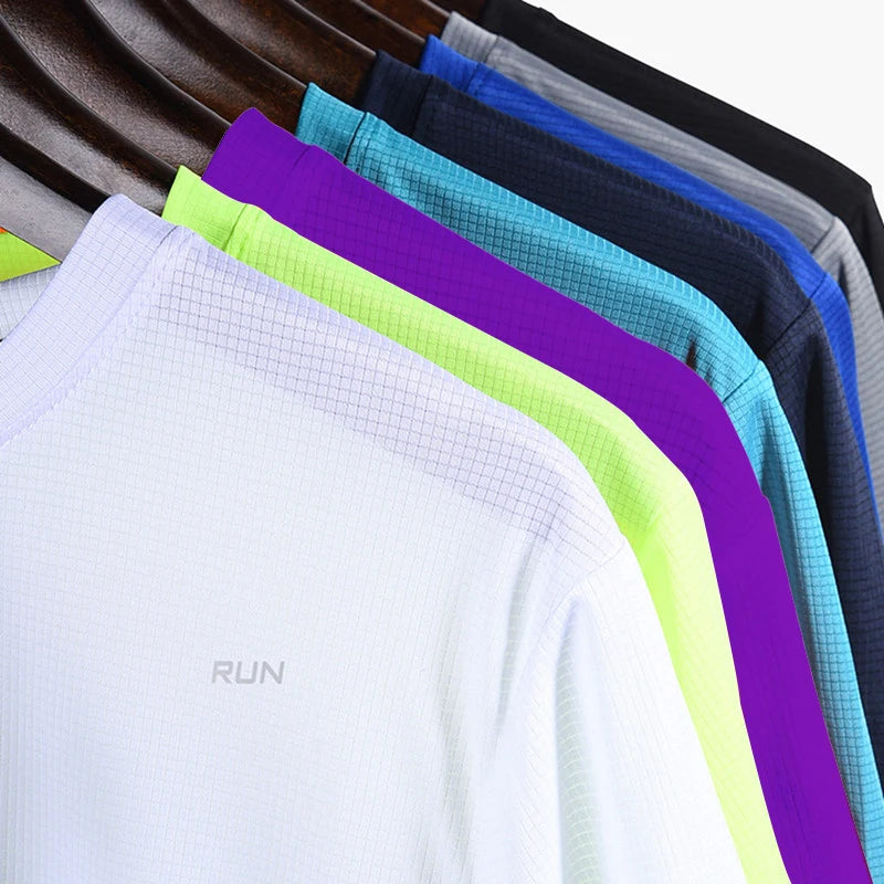Sport Shirt  2024 Summer New 100% Polyester White Solid T Shirt Men Causal O-neck Basic T-shirt Male High Quality Running Tops